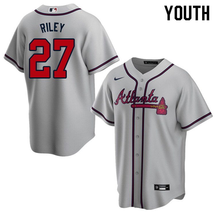 Nike Youth #27 Austin Riley Atlanta Braves Baseball Jerseys Sale-Gray
